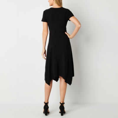 Perceptions Short Sleeve Midi Fit + Flare Dress