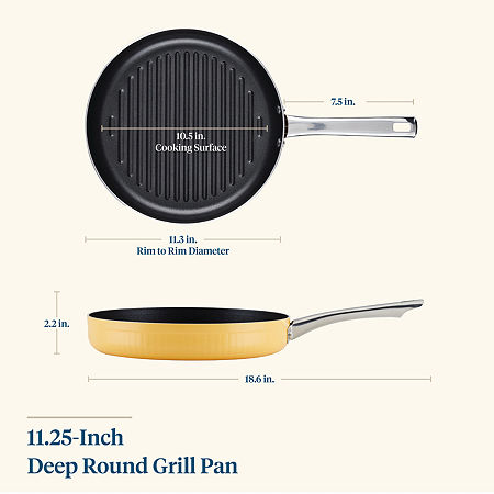 Farberware Style 11.25 Non-Stick Deep Grill Pan, One Size, Yellow