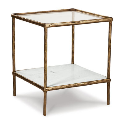 Signature Design By Ashley Ryandale in Antique Brass Accent Table