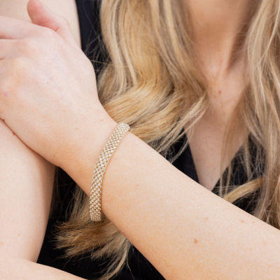 (H-I / I1) Womens 10K Gold 7.25 Inch Chain Bracelet