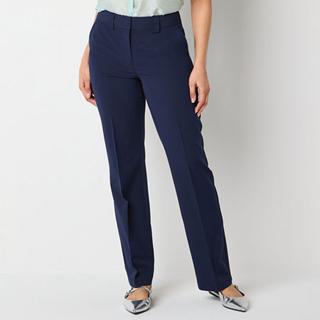 Worthington Womens Modern Straight Trouser, 10, Blue