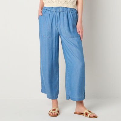 a.n.a Womens Mid Rise Straight Pull-On Pants