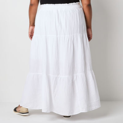 a.n.a Womens Tiered Maxi Skirt - Plus