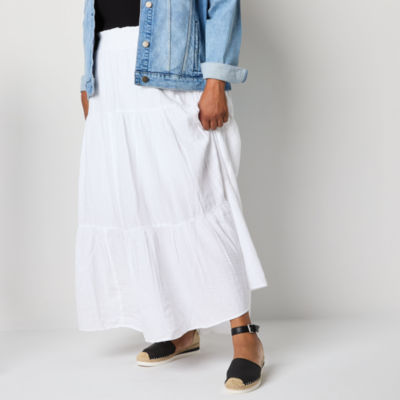 a.n.a Womens Tiered Maxi Skirt - Plus