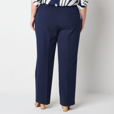 Worthington Plus Womens Modern Straight Trouser