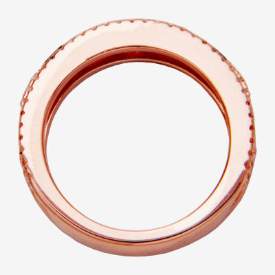 5.5MM Genuine Tourmaline 14K Rose Gold Over Silver Band