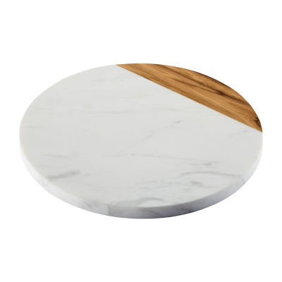 Anolon Marble Teakwood 10" Round Cutting and Serving Board
