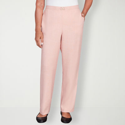 Alfred Dunner Womens Mid Rise Comfort Waistband Straight Flat Front Pant