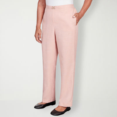 Alfred Dunner Womens Mid Rise Comfort Waistband Straight Flat Front Pant