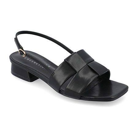 Journee Collection Womens Tabatha Flat Sandals, 8 Medium, Black
