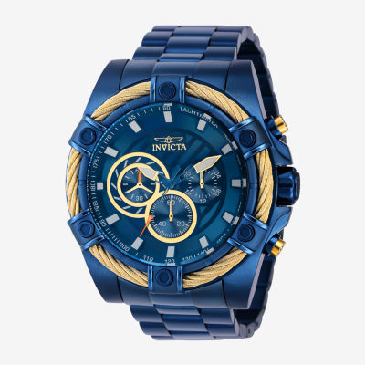 Invicta Mens Blue Stainless Steel Bracelet Watch 38959