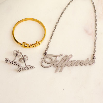 Personalized Script Name Ring