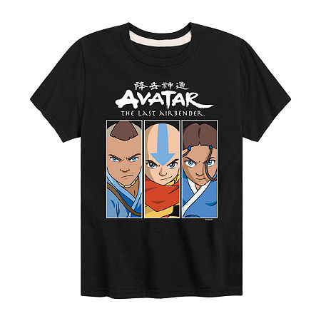 Little & Big Boys Crew Neck Short Sleeve Avatar-The Last Airbender Graphic T-Shirt, Medium, Black
