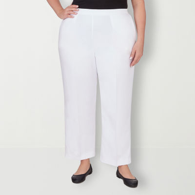Alfred Dunner-Plus Short Paradise Island Womens Mid Rise Straight Pull-On Pants