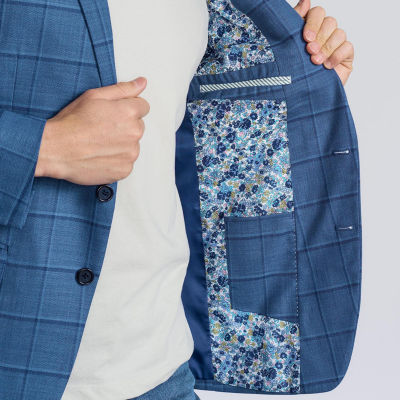 CRICKETEER™ Mens Windowpane Stretch Fabric Sport Coat