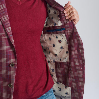 CRICKETEER™ Mens Plaid Stretch Fabric Sport Coat