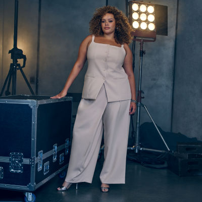 Ashley Graham Woven Tailored Vest and Trouser