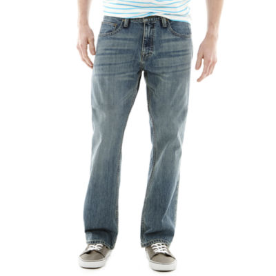 Arizona Mens Regular Fit Bootcut Jean, Color: Light Stone JCPenney