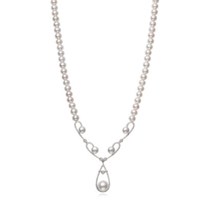 Womens White Strand Necklace