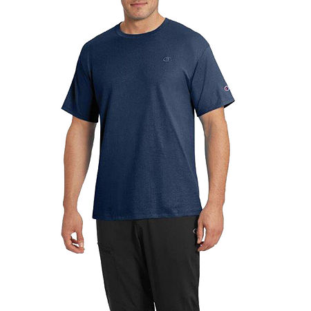 Champion Mens Crew Neck Short Sleeve T-Shirt, X-large, Blue