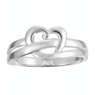 Footnotes Daughter Womens 5MM Sterling Silver Heart Band JCPenney