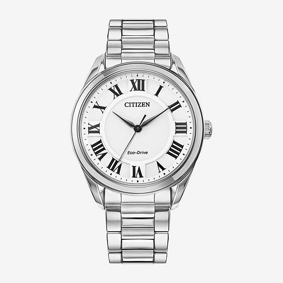 Citizen Arezzo Womens Silver Tone Stainless Steel Bracelet Watch Em0970-53a