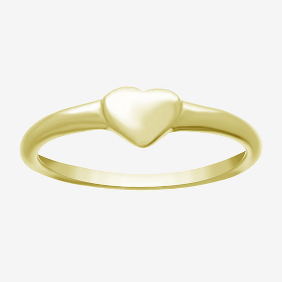 Itsy Bitsy Sterling Silver 14K Gold Over Silver Heart Band