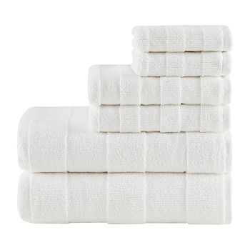 Madison Park Signature Parker Antimicrobial Textured Solid Stripe 600GSM  Cotton Bath Towel 6PC Set - JCPenney