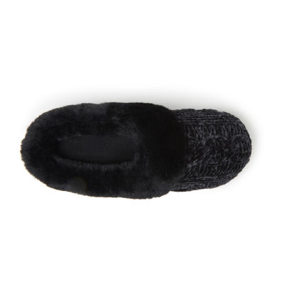 Dearfoams Claire Cable Knit Chenille Womens Memory Foam Clog Slippers