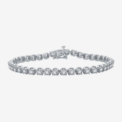 (H-I / I1) 3 CT. T.W. Lab Grown White Diamond 10K White Gold 7.5 Inch Tennis Bracelet