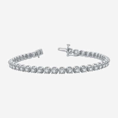 H-I / I1) CT. T.W. Lab Grown White Diamond 10K White Gold 7. Inch Tennis Bracelet