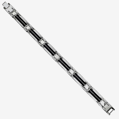 Mens Stainless Steel Solid 8 1/2 Inch Link Bracelet
