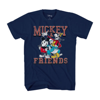 Mens Crew Neck Short Sleeve Regular Fit Mickey and Friends Graphic T ...