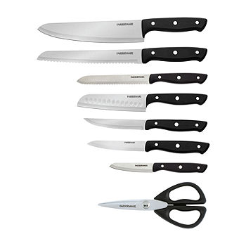  Farberware Edgekeeper Professional 15-piece Forged Triple  Riveted Knife Block Set with Built-in Edgekeeper, Black: Home & Kitchen