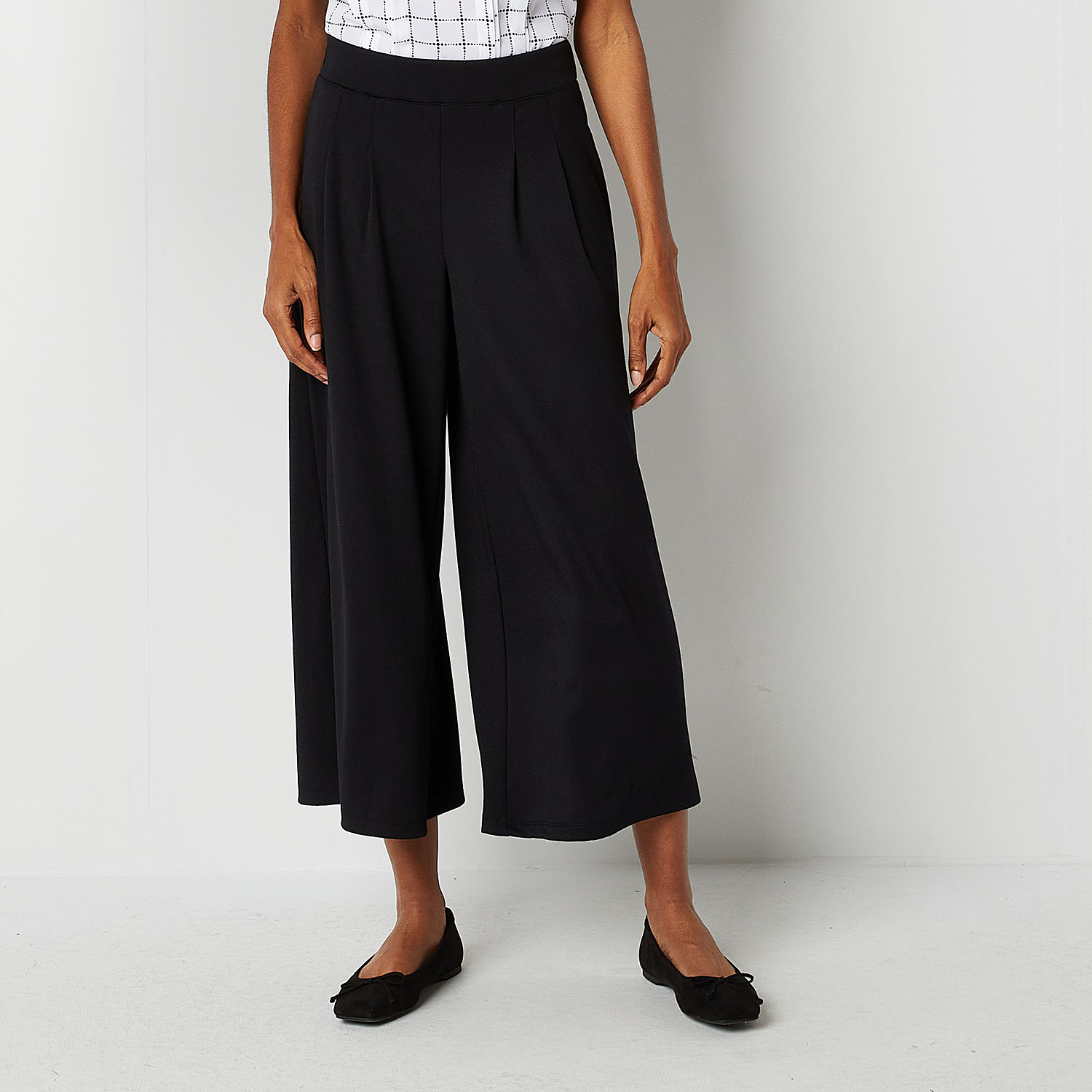 Liz Claiborne Womens Wide Leg Pull-On Pants - JCPenney