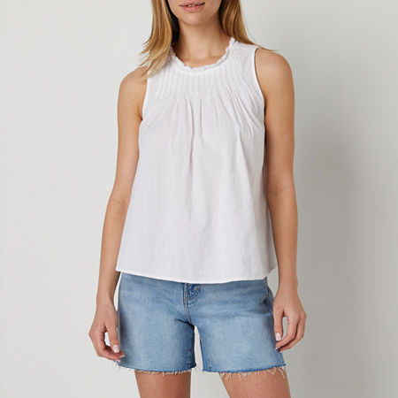  a.n.a Womens Round Neck Sleeveless Blouse