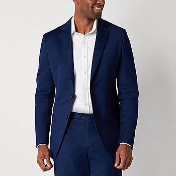 voeden Absoluut Classificeren Stafford Cotton Mens Stretch Fabric Slim Fit Suit Jacket, Color: Navy -  JCPenney