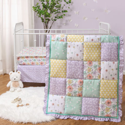 The Peanutshell Fresh Floral 3-pc. Crib Bedding Set