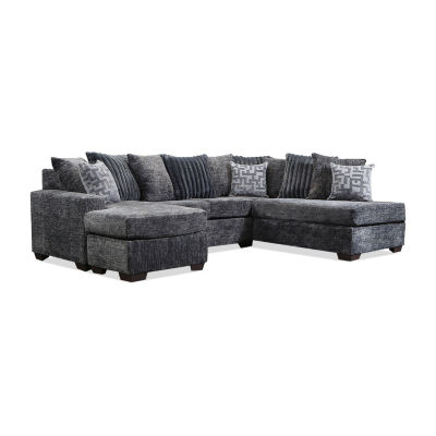 Sonoma 3-Piece Chenille Sofa Chaise U-Shaped Sectional