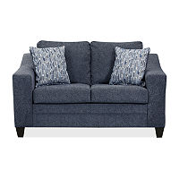 Sullivan Upholstered Chenille Loveseat, One Size, Blue