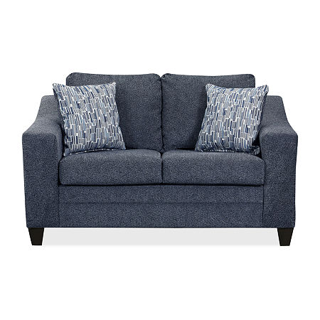 Sullivan Upholstered Chenille Loveseat, One Size, Blue