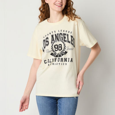 Juniors Los Angeles California Athletics Womens Crew Neck Short Sleeve Graphic T-Shirt
