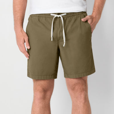 St. John's Bay Poplin 8" Mens Drawstring Waist Deck Short