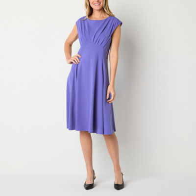 Liz Claiborne Short Sleeve Midi A-Line Dress