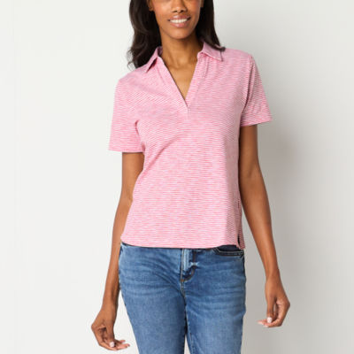 St. John's Bay Womens Short Sleeve Polo Shirt