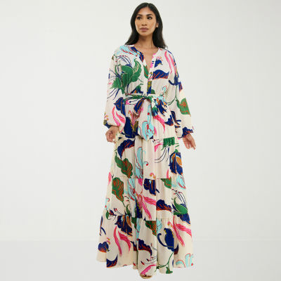 Premier Amour Long Sleeve Floral Maxi Dress