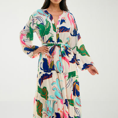 Premier Amour Long Sleeve Floral Maxi Dress