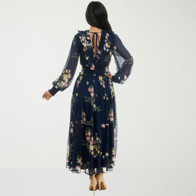 Premier amour long sleeve floral hot sale maxi dress