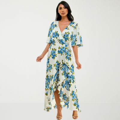 Premier amour short store sleeve maxi dress