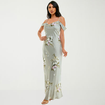 Premier Amour Floral Satin Sleeveless Sheath Dress | Hamilton Place